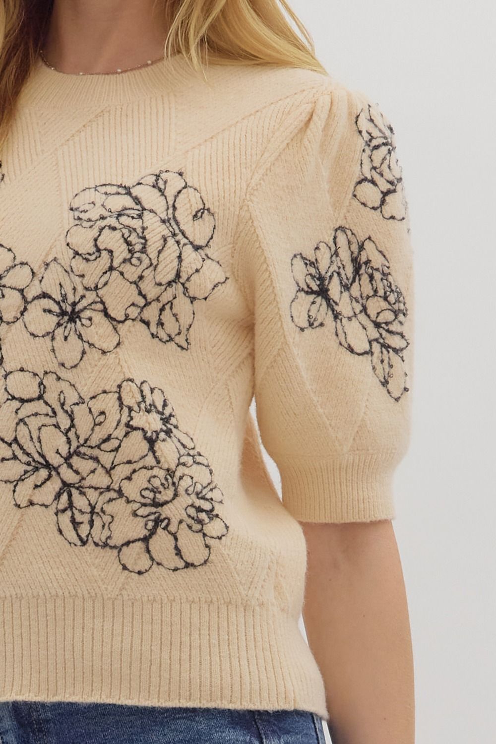 Ecru Bloom Sweater