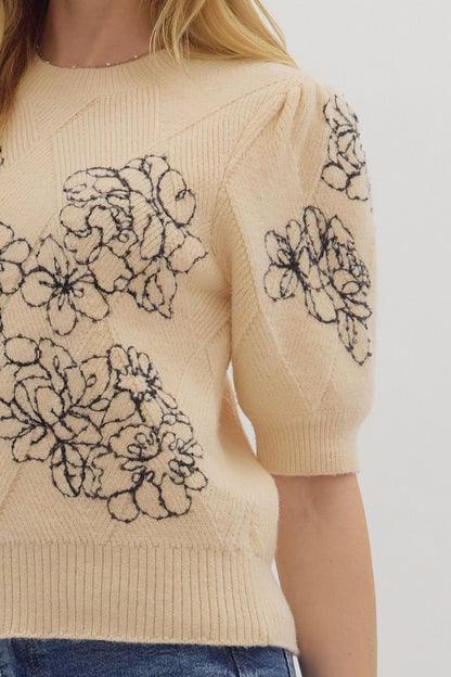 Ecru Bloom Sweater