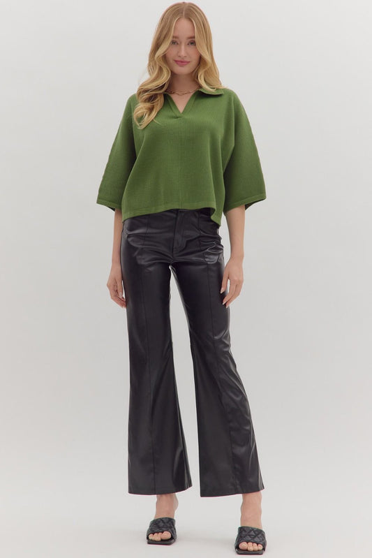 Green with Envy Knit Top