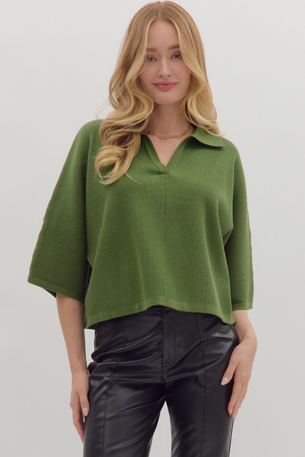 Green with Envy Knit Top