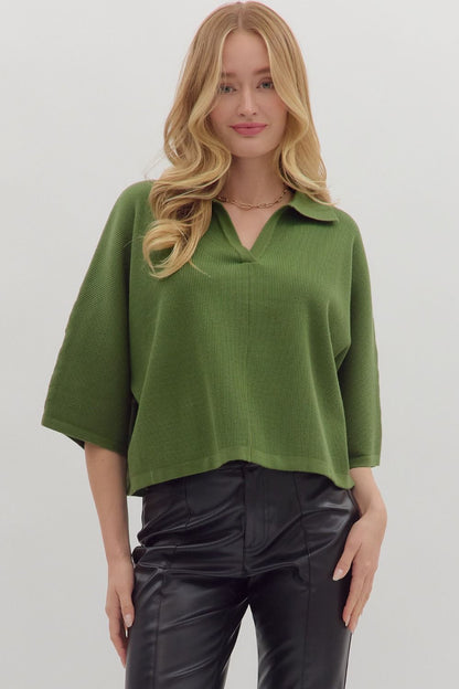 Green with Envy Knit Top