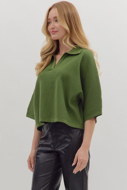 Green with Envy Knit Top