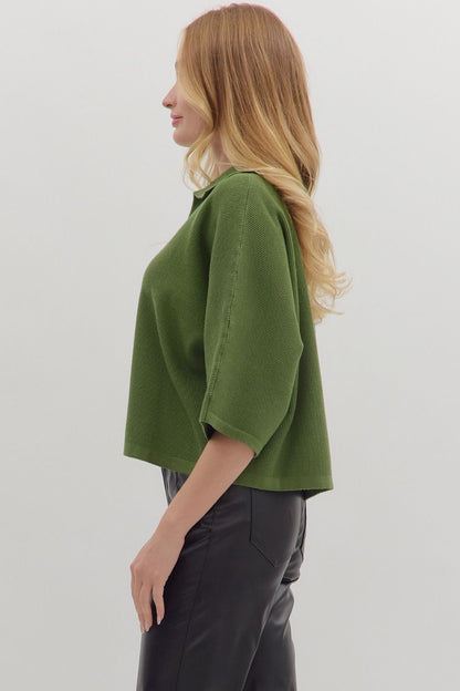 Green with Envy Knit Top