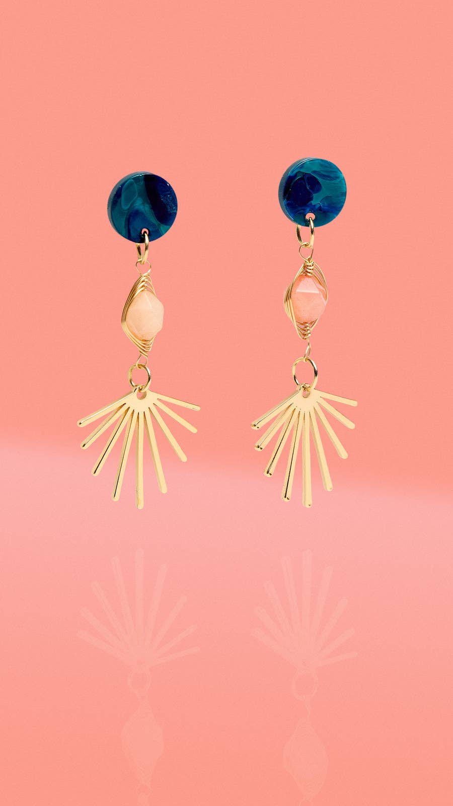 Celestial Midnight Bloom Three Tier Dangles