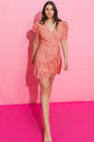 A printed woven mini dress-LD1108