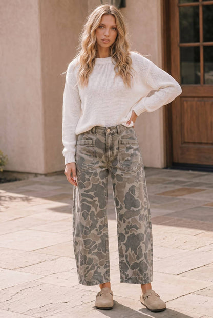 Camo Wide Leg Utility Pants
