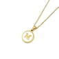 Round 18K Gold-plated Stainless Steel 26 Letters Necklace