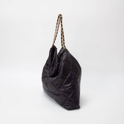 Chrissy Puffer Quilted Hobo Tote