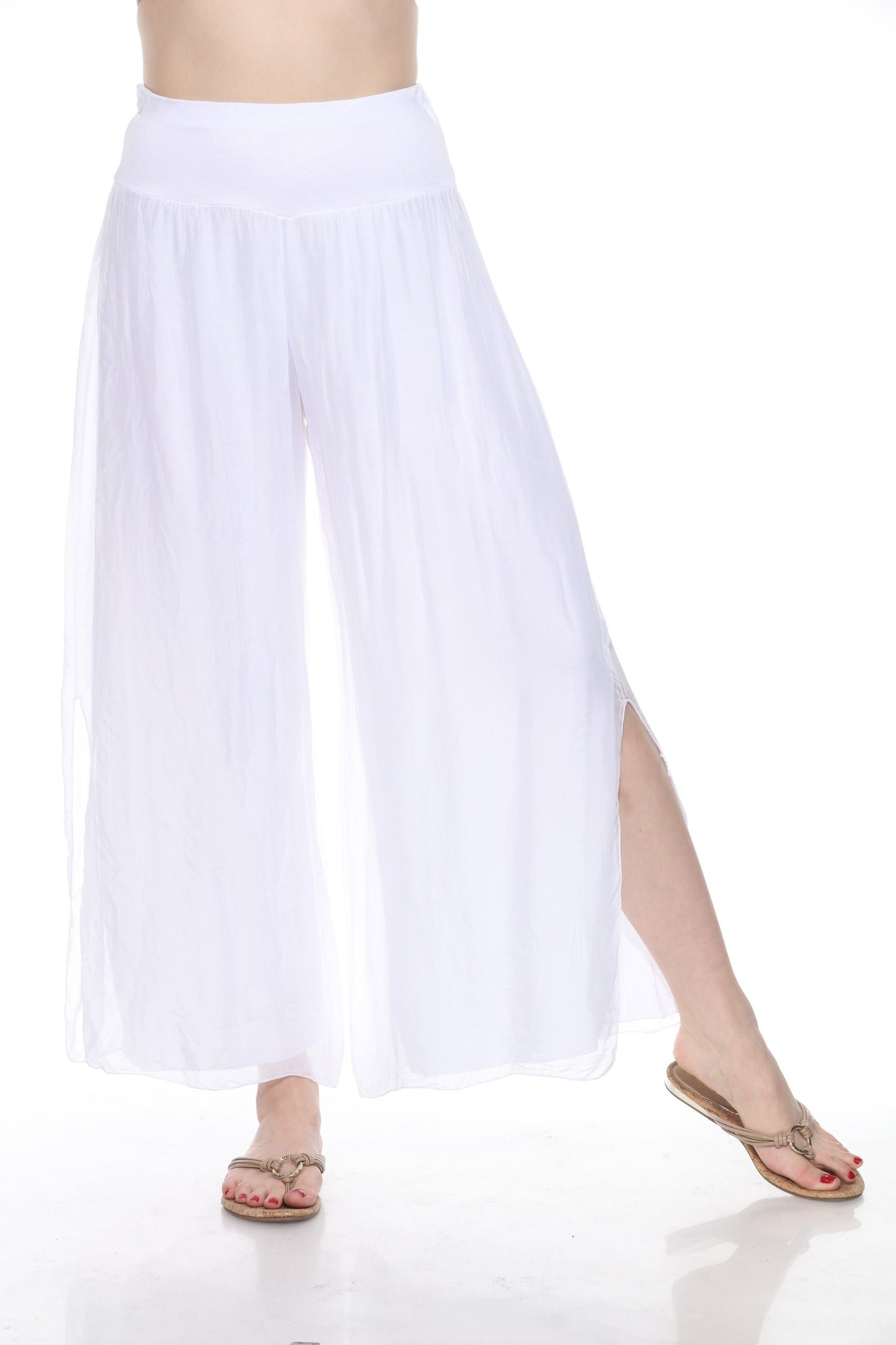 Silk Pant With a Slit