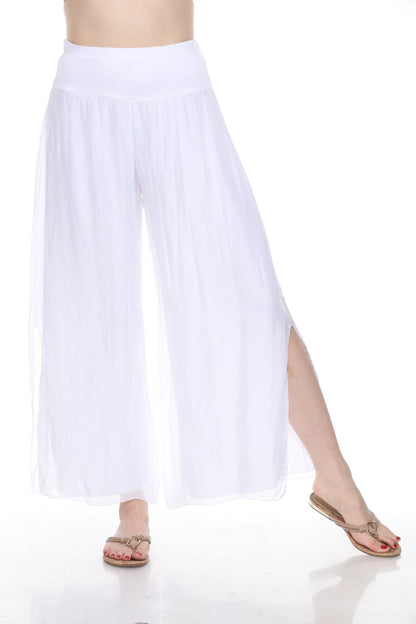 Silk Pant With a Slit