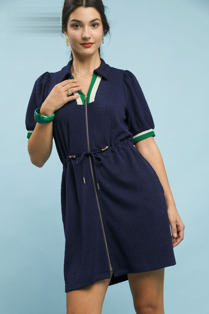 Zip-Up Casual Dress