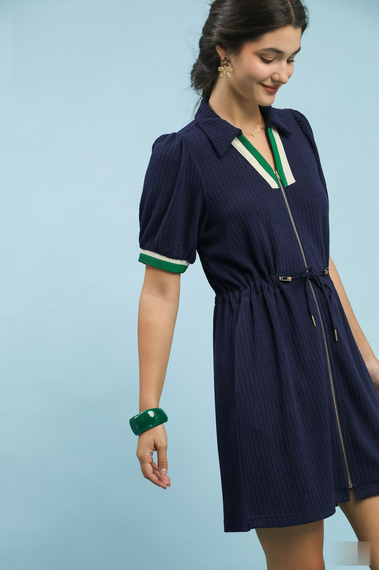 Zip-Up Casual Dress