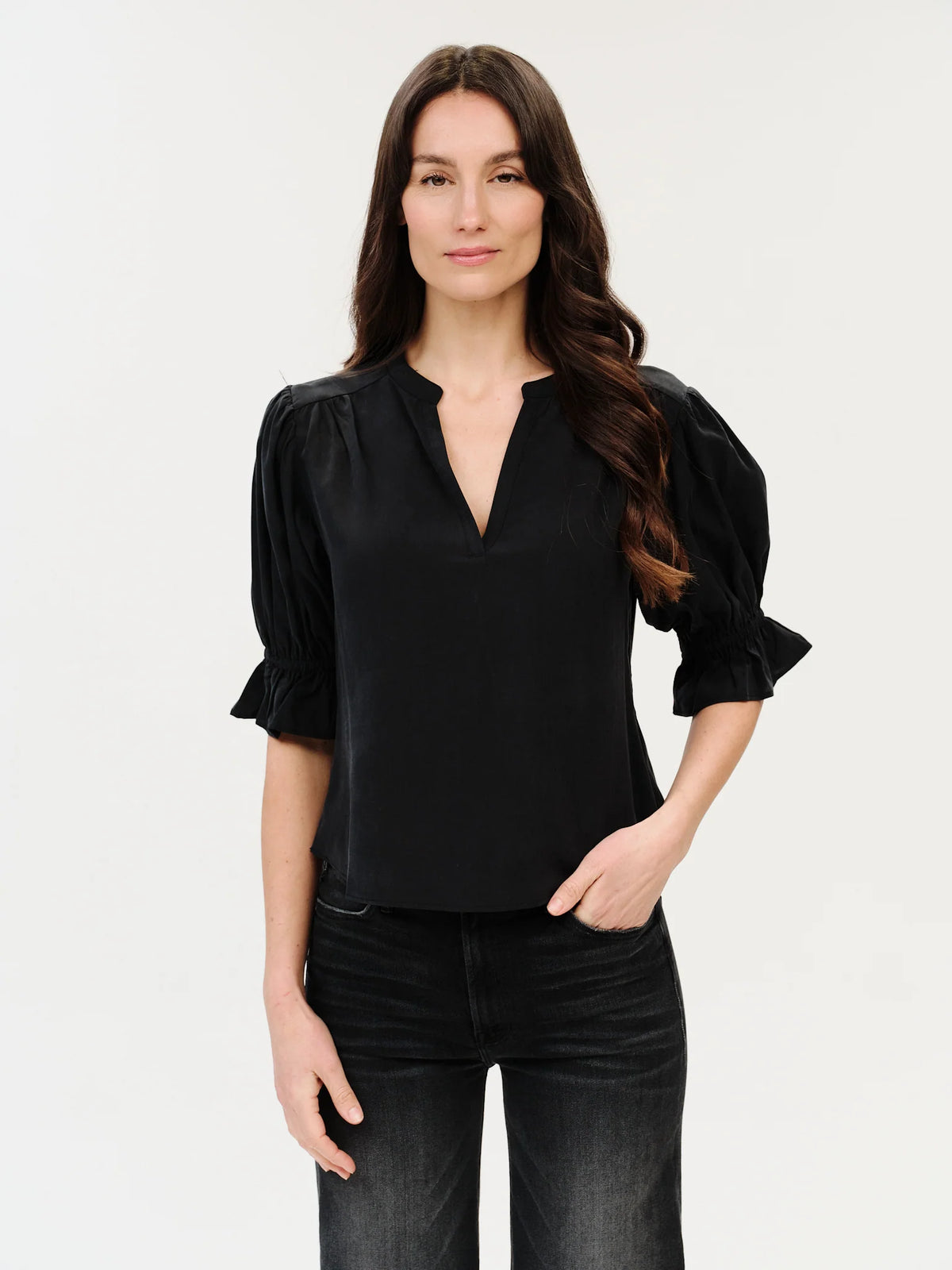 Josie V-Neck Satin Top