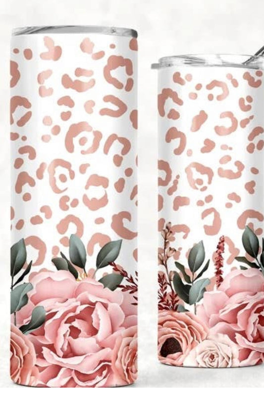 Pink leopard tumbler