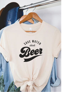 Beer and water tee (Cream)
