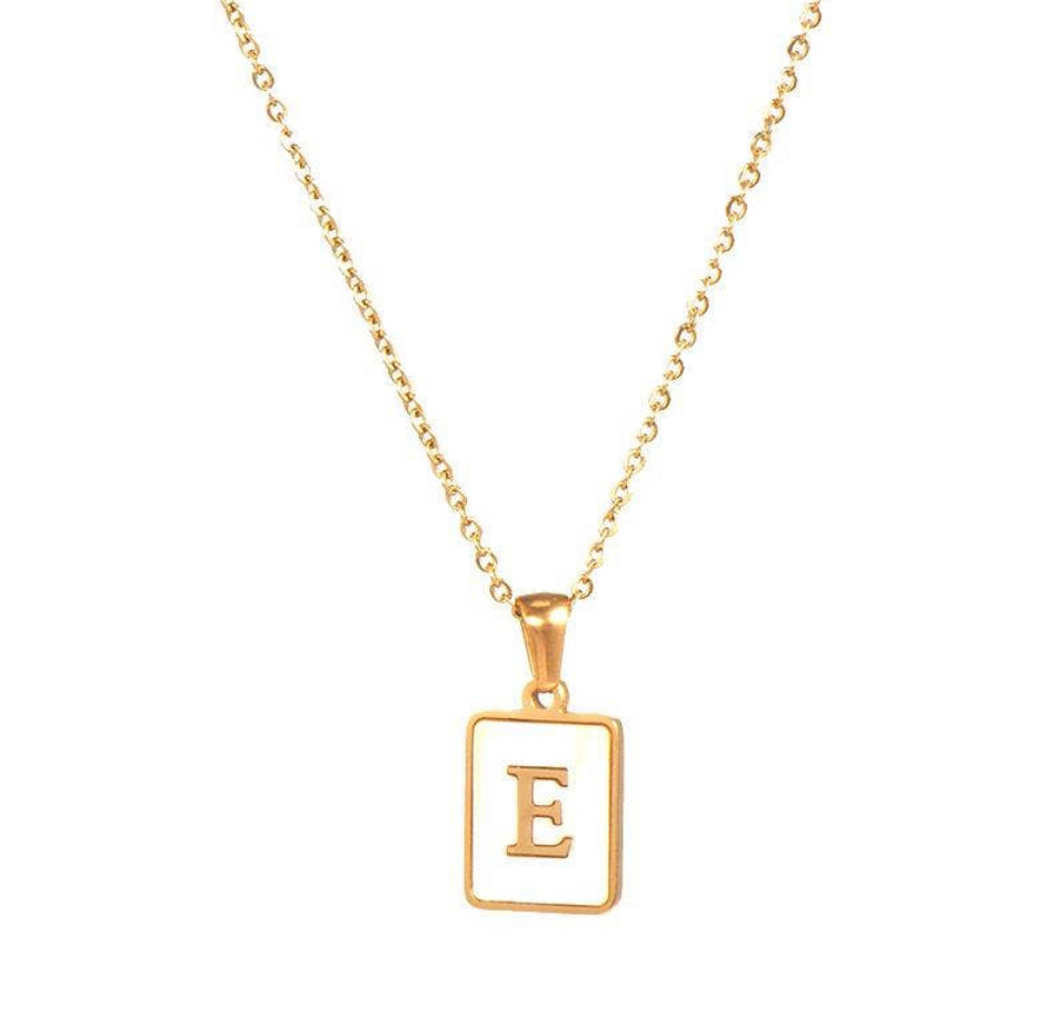 18k Gold plated stainless steel initial necklace