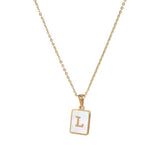 18k Gold plated stainless steel initial necklace