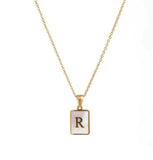 18k Gold plated stainless steel initial necklace