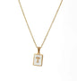 18k Gold plated stainless steel initial necklace